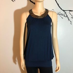 FREE CULTURE Top w/ Beaded Neck